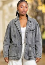 Women Casual Multi Pocket Denim Blazer Coat Women Casual Multi Pocket Denim Blazer Coat