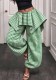 Women Casual Irregular Plaid Wide Leg Long Pants