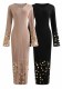 Women Sequin Fall Sweetheart Neck Long Sleeve Maxi Bodycon Dress