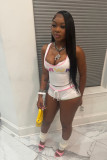 Women's Summer Sexy Letter Print Cami Top and Short Two Piece Set