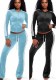 Women Casual Zip Top and Pant Two Piece Set