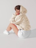 Women's Autumn Winter Long Sleeve Casual Solid Hoodie Jacket