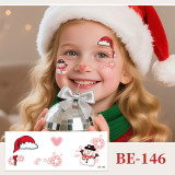 Christmas Face Stickers Waterproof Makeup Tattoo Sticker Santa Snowflake Decal