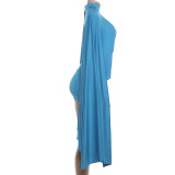 Summer Women’s Solid Color Sexy Hollow Out Low Back Slim Fit Bodycon Dress