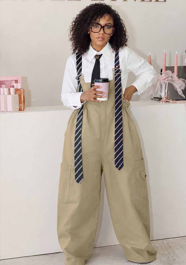 Women Pocket Casual Overall Jumpsuit