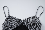 Women Sexy Cutout Slit Striped Basic Dress