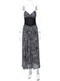 Women Sexy Cutout Slit Striped Basic Dress