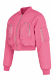 Women Fall Winter Zip Pocket Baseball Jacket