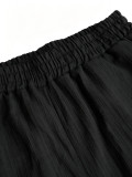 Women Casual Turndown Collar Top and Wide Leg Pant Two Piece Set