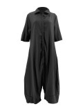 Women Casual Solid Fall Winter Wide Leg Jumpsuit