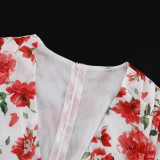 Women's Fashion V Neck Short Sleeve Ruched High Waist Bodycon Dress