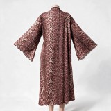 Women's Leopard Print Three Piece Pajama Set with Robe