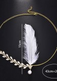 Women's Feather Rhinestone Leaf Headband for Parties