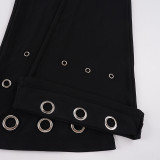 Women's Y2K Metallic Low Rise Slim Fit Flared Pants
