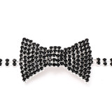Women's Luxury Rhinestone Bow Choker Necklace for Formal Parties