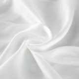 Women's Satin  Long Sleeve V Neck Blouse with Elastic Hem