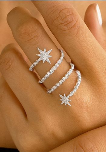 Women's Adjustable Sparkling Rhinestone Ring