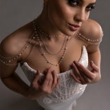 Women's Multi Layer Pearl Shoulder Chain for Strapless Wedding and Formal Party Dresses