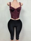 Women's Sexy Strappy Two Piece Shorts Set
