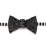 Women's Luxury Rhinestone Bow Choker Necklace for Formal Parties