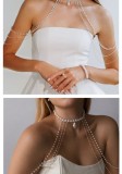 Women's Multi Layer Pearl Bridal Back Chain  for Parties