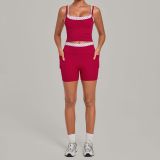 Women's Printed Strappy Two Piece Yoga Set