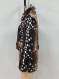 Women's Fall Winter Faux Fur Jacket and High Waist Shorts Two Piece Set