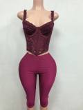 Women's Sexy Strappy Two Piece Shorts Set