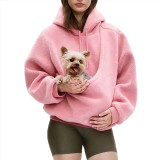Women Fall Winter Solid Fuzzy Hoodie