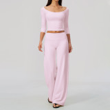 Women Yoga Casual Top & Pants Two Piece Set