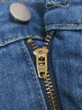 Women Rivet Bell Bottom Denim Pants