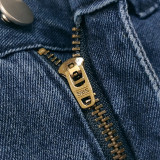 Women Washed Raw Hem Bell Bottom Denim Pants