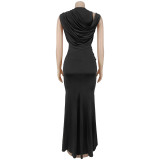 Women Solid Sexy Hollow Bodycon Dress