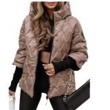 Women Fall Winter Hooded Long Sleeve Patchwork Padded Jacket