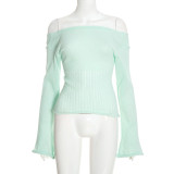 Women Fall Winter Sexy V-Neck Bow Top