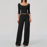 Women Yoga Casual Top & Pants Two Piece Set