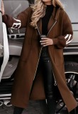 Women Fall Winter Casual Hooded Patchwork Coat