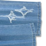 Women Fall American Star Patch Embroidery Denim Pants