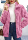 Women Fall Winter Zip Stand Collar Jacquard Plaid Coat