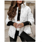 Women Fall Winter Hooded Long Sleeve Patchwork Padded Jacket