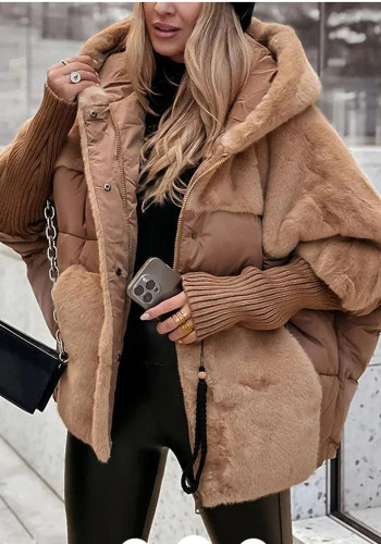 Women Fall Winter Women Patchwork Padded Coat