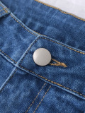 Women Rivet Bell Bottom Denim Pants