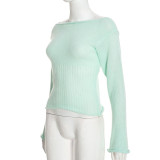 Women Fall Winter Sexy V-Neck Bow Top