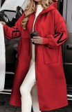 Women Fall Winter Casual Hooded Patchwork Coat