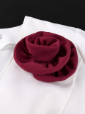 Plus Size Women Color Block V-Neck Blazer & Bodycon Skirt Two Piece Set