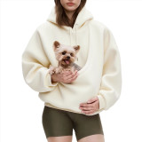 Women Fall Winter Solid Fuzzy Hoodie