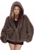 Women Hooded Faux Fur Jacket Coat