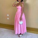 Women Fall Casual Beach Holidays Spaghetti Strap Maxi Dress