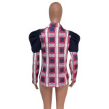 Women Fall Winter Printed Shoulder Floral Top