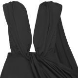 Women's Elegant Deep V Neck Hollow Out Low Back Slim Fit Dress